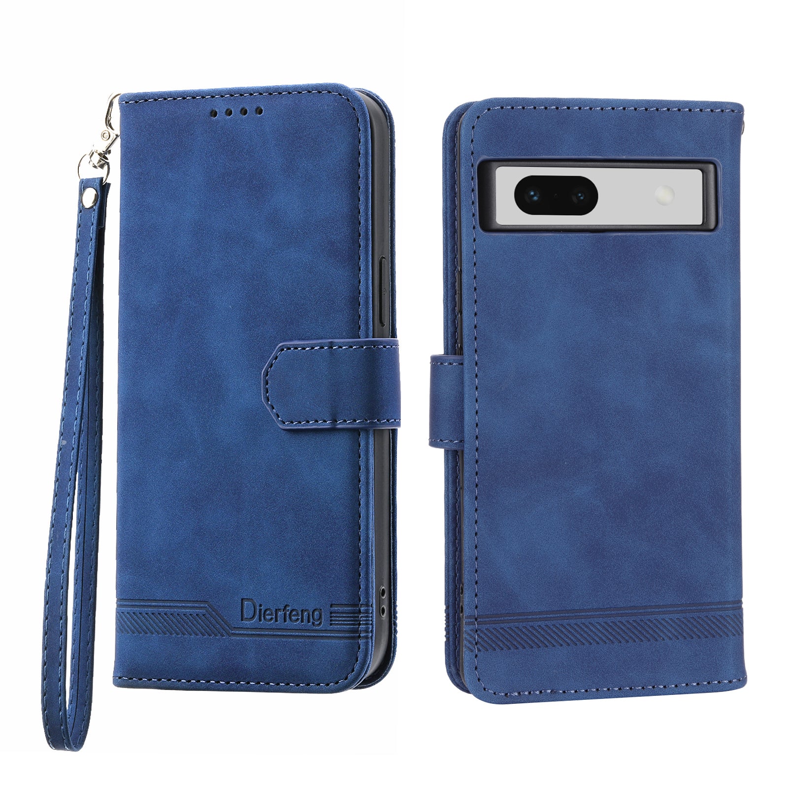 DIERFENG DF-03 PU Leather Wallet Case for Google Pixel 7a Lines Imprinted Cell Phone Stand Cover DIERFENG DF-03 PU Leather Wallet Case for Google Pixel 7a Lines Imprinted Cell Phone Stand Cover